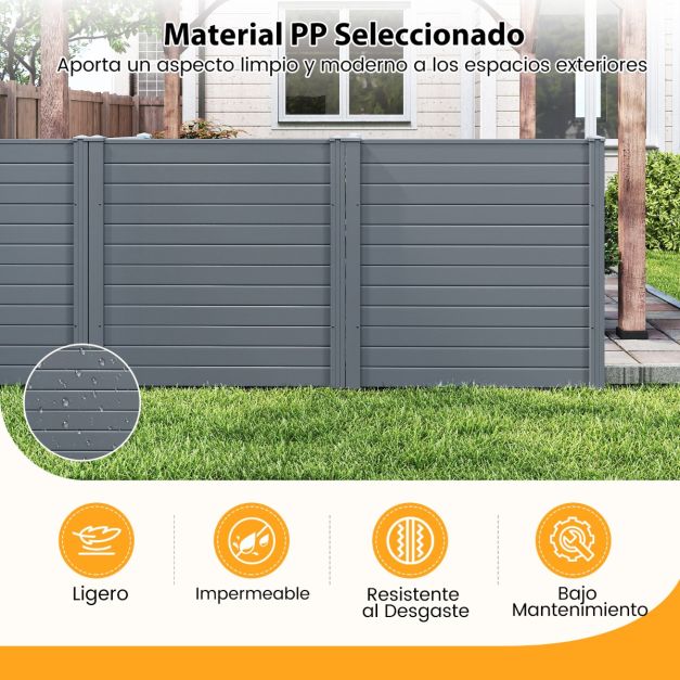 Coast Garden Screen Set - 2 Paneelen - Mit Erdnägeln für Klimaanlage, Clicker und Garten - 123 × 123 cm - Grau