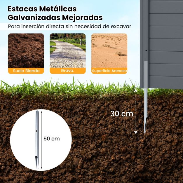 Coast Garden Screen Set - 2 Paneelen - Mit Erdnägeln für Klimaanlage, Clicker und Garten - 123 × 123 cm - Grau