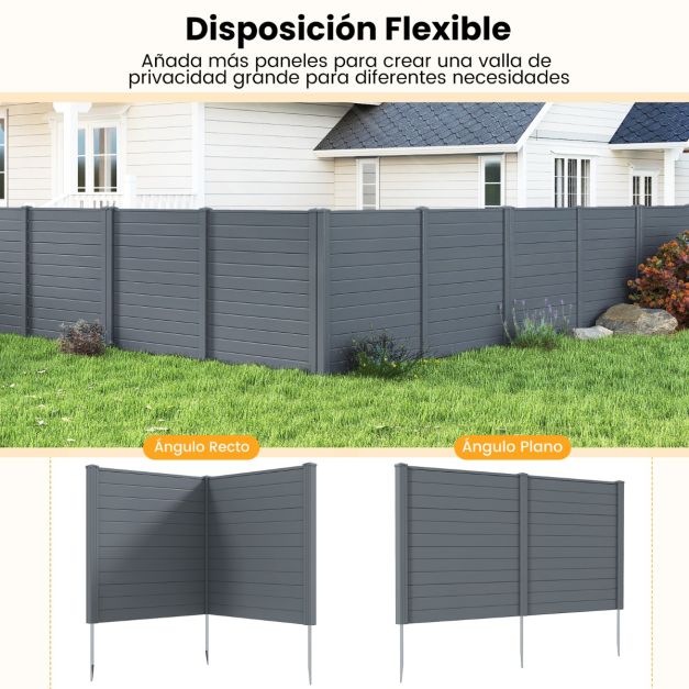 Coast Garden Screen Set - 2 Paneelen - Mit Erdnägeln für Klimaanlage, Clicker und Garten - 123 × 123 cm - Grau