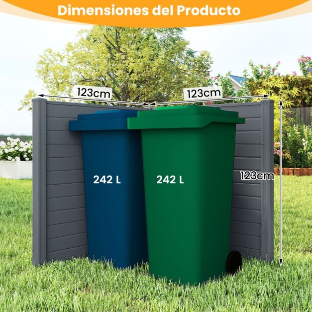 Coast Garden Screen Set - 2 Paneelen - Mit Erdnägeln für Klimaanlage, Clicker und Garten - 123 × 123 cm - Grau