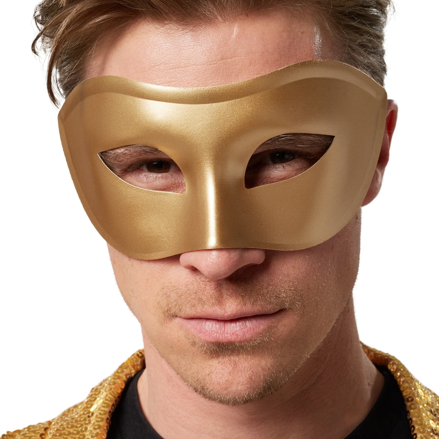 venezianische Maske - schlichtes Gold - 18 × 9 cm