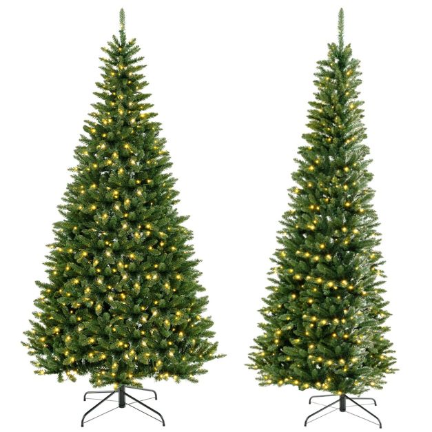 Weihnachtsbaum Coast - LED - 270° Corner Design - 1137 Zweigspitzen - PVC & Metall - 240x112cm - Grün