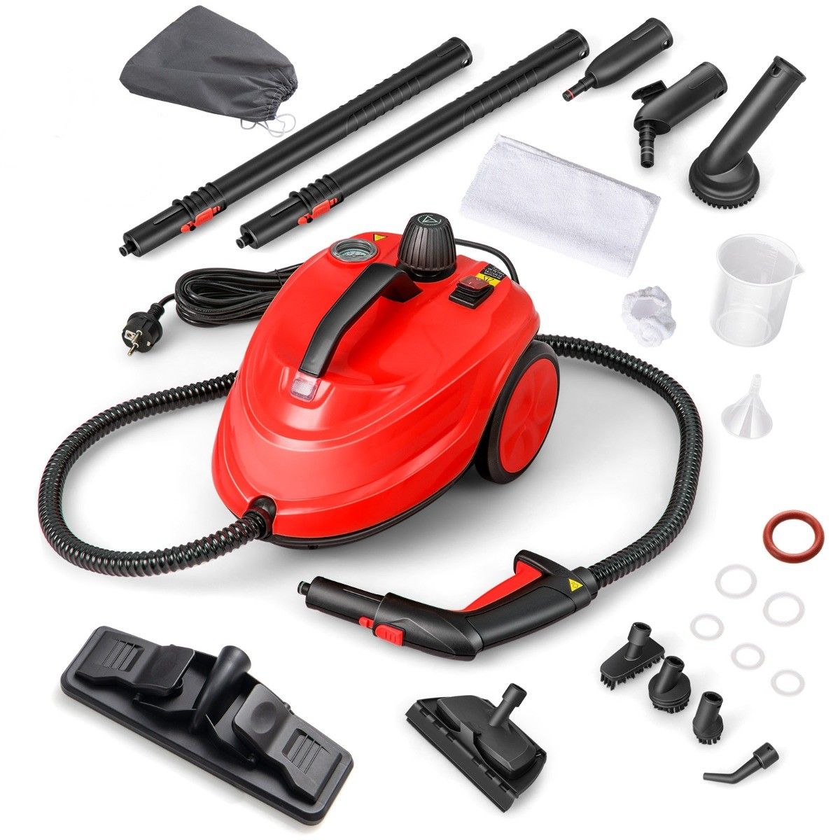Coast Tragbarer Dampfreiniger 2000W Rot - 37 x 26 x 25 cm - 5 Bar - 1,8 Liter - 15-teilig