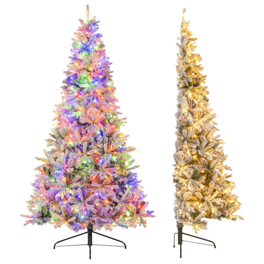 Coast halber künstlicher Weihnachtsbaum vorbeleuchtet 210 cm - Schnee-Effekt - Weiß/Grün - 126 x 63 x 210 cmCoast halber künstlicher Weihnachtsbaum vorbeleuchtet 210 cm - Schnee-Effekt - Weiß/Grün - 126 x 63 x 210 cm