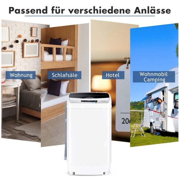 Coast Mini-Waschmaschine 4,5 kg – Vollautomatische Toplader-Waschmaschine mit Display, 50 x 50 x 85 cm – Grau
