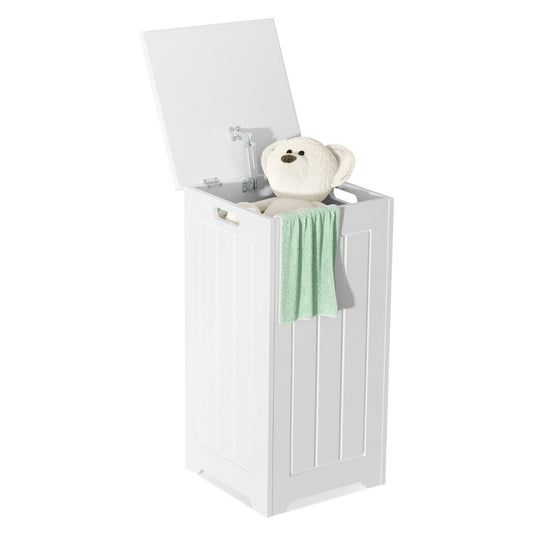 coast 35L Freistehender Wäschekorb - 30×30×61 cm - Weiß - mit oberem Deckel, Metallscharnieren und Griffen