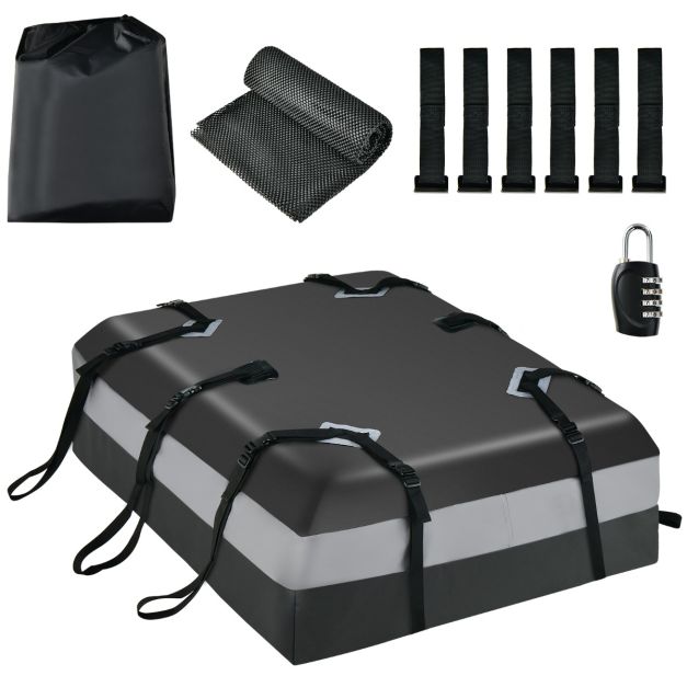Coast Dachbox - PVC - 424L -Rutschfest - Inkl. Zahlenschloss - 112 x 86 x 43cm - Schwarz