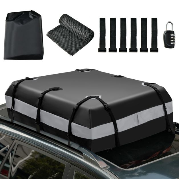 Coast Dachbox - PVC - 424L -Rutschfest - Inkl. Zahlenschloss - 112 x 86 x 43cm - Schwarz