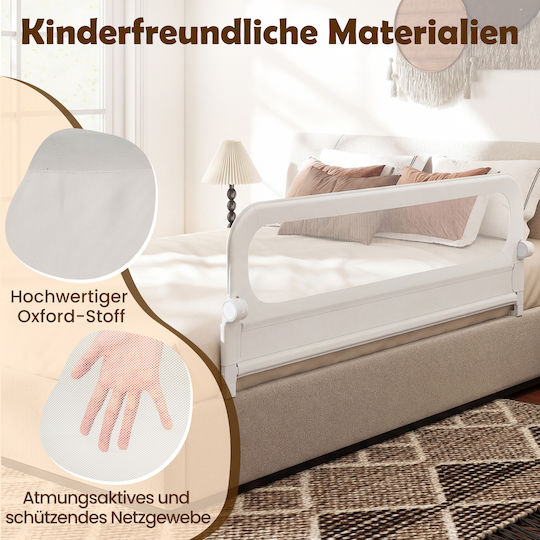 Coast Bettgitter Weiß - Faltbares Kinderbettgitter mit Mesh-Fenster und Befestigungsriemen - 178 x 36 x 60 cm