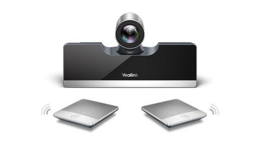 Yealink - Videokonferenz-Kit VDK500 - Full HD & 5-facher optischer Zoom - mit drahtlosen Mikrofonstativen & WPP20 Wireless Pod - Metall & Kunststoff - Silber & Schwarz