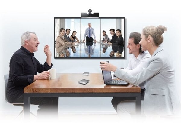 Yealink - Videokonferenz-Kit VDK500 - Full HD & 5-facher optischer Zoom - mit drahtlosen Mikrofonstativen & WPP20 Wireless Pod - Metall & Kunststoff - Silber & Schwarz
